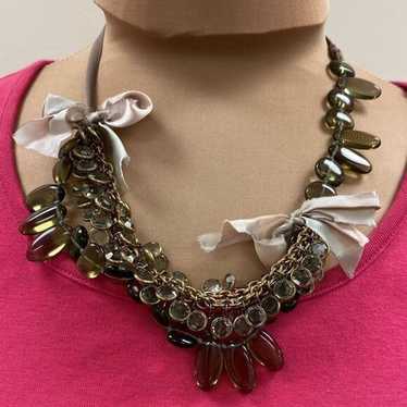 J. Crew vintage bead, chain, and ribbon statement… - image 1