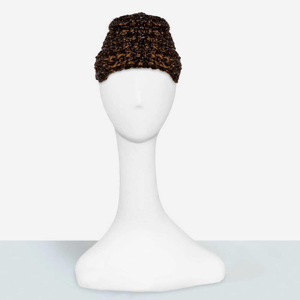 1950s Sally Victor Hat, Shiny Brown Straw | Sensa… - image 3