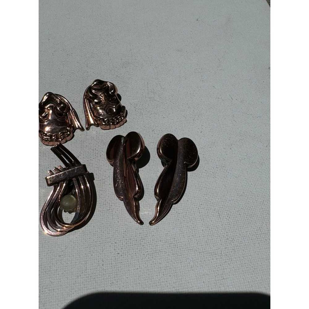 RENOIR Signed Earrings Lot Copper Vintage Lot of … - image 2