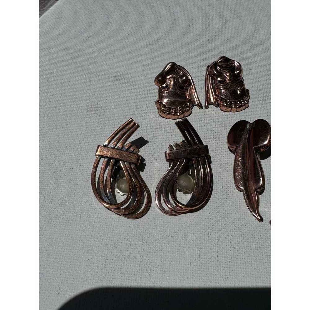 RENOIR Signed Earrings Lot Copper Vintage Lot of … - image 3