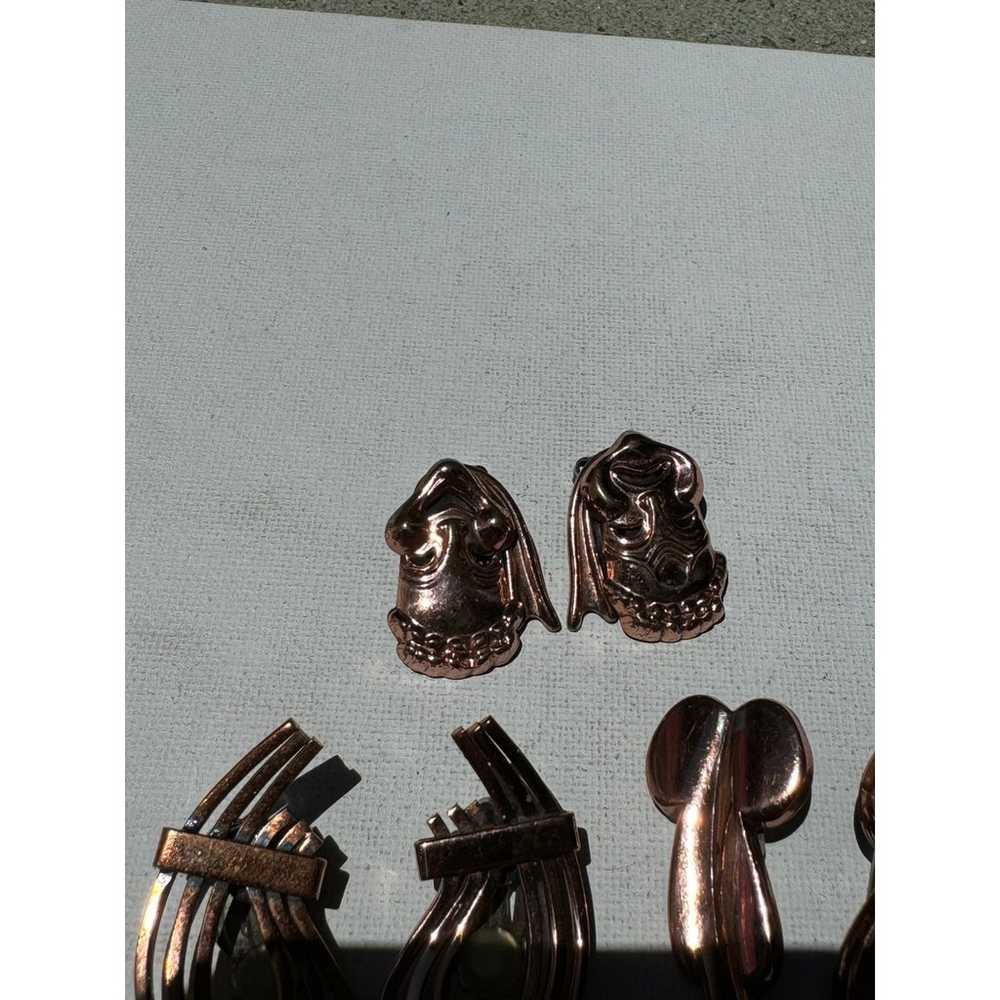 RENOIR Signed Earrings Lot Copper Vintage Lot of … - image 4