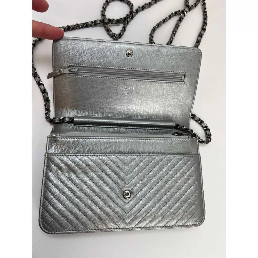 Chanel Silver Caviar Chevron Quilted Boy Wallet o… - image 5