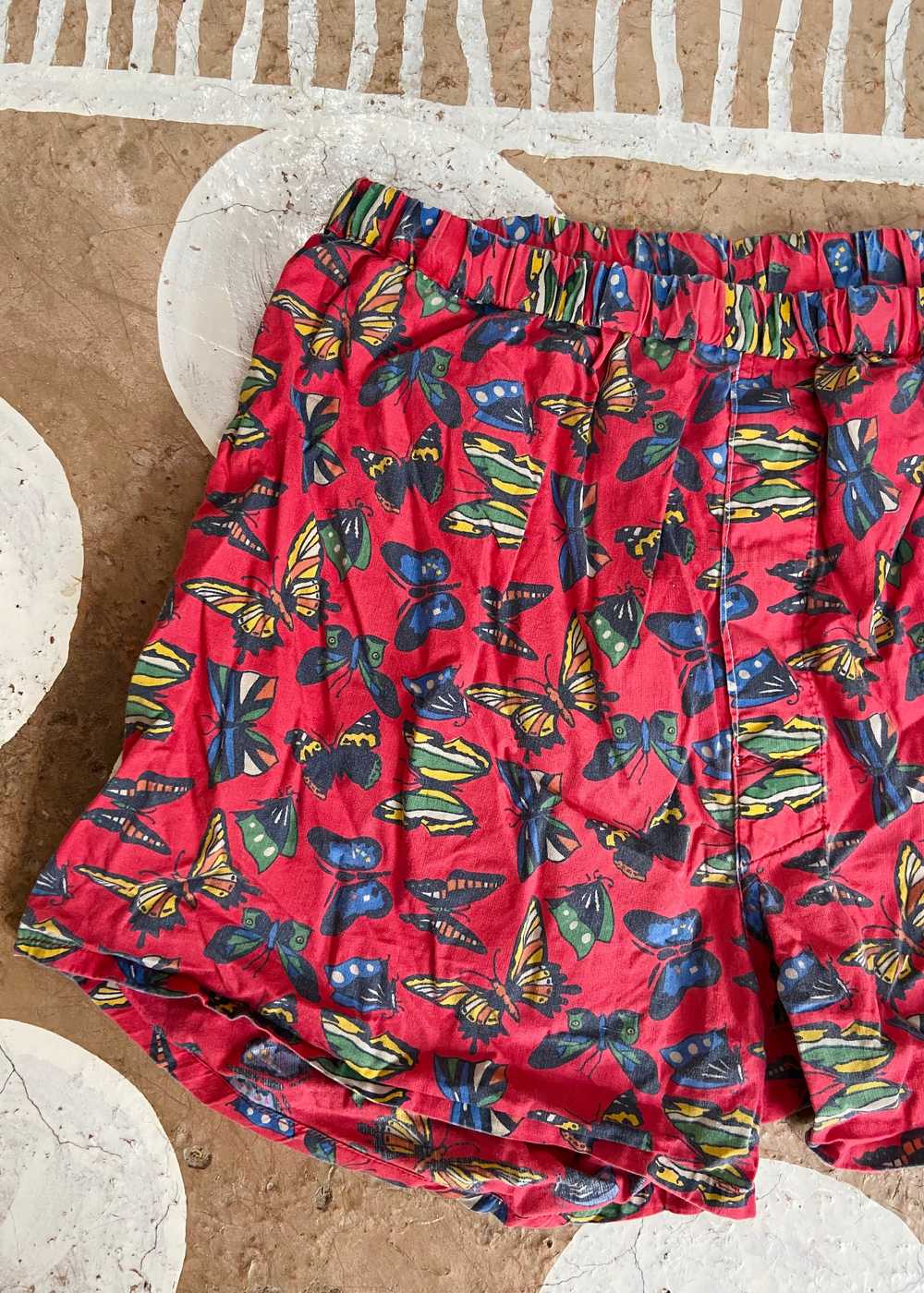 VINTAGE 90's Red Butterfly Print Boxer Shorts - M… - image 2