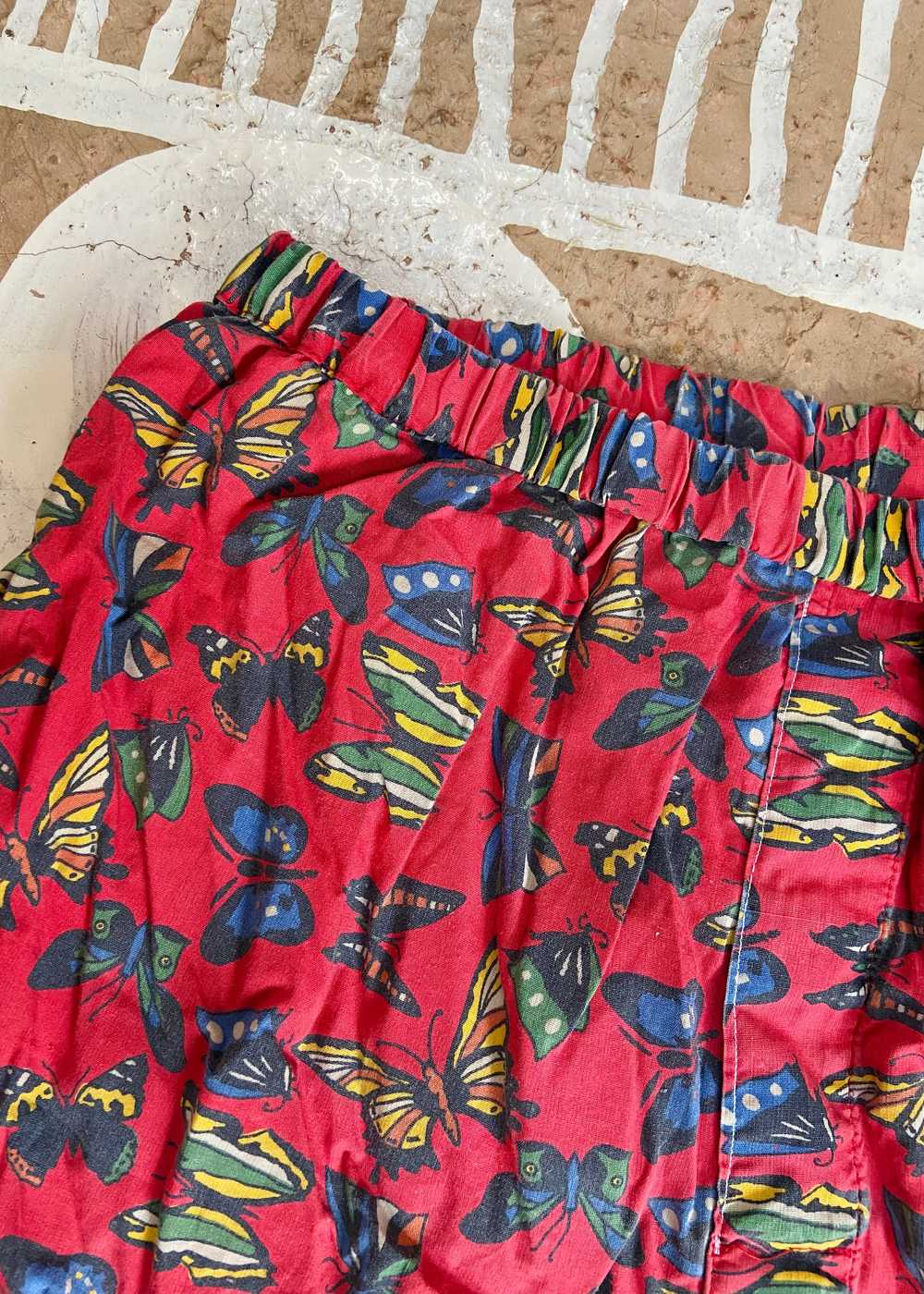 VINTAGE 90's Red Butterfly Print Boxer Shorts - M… - image 5