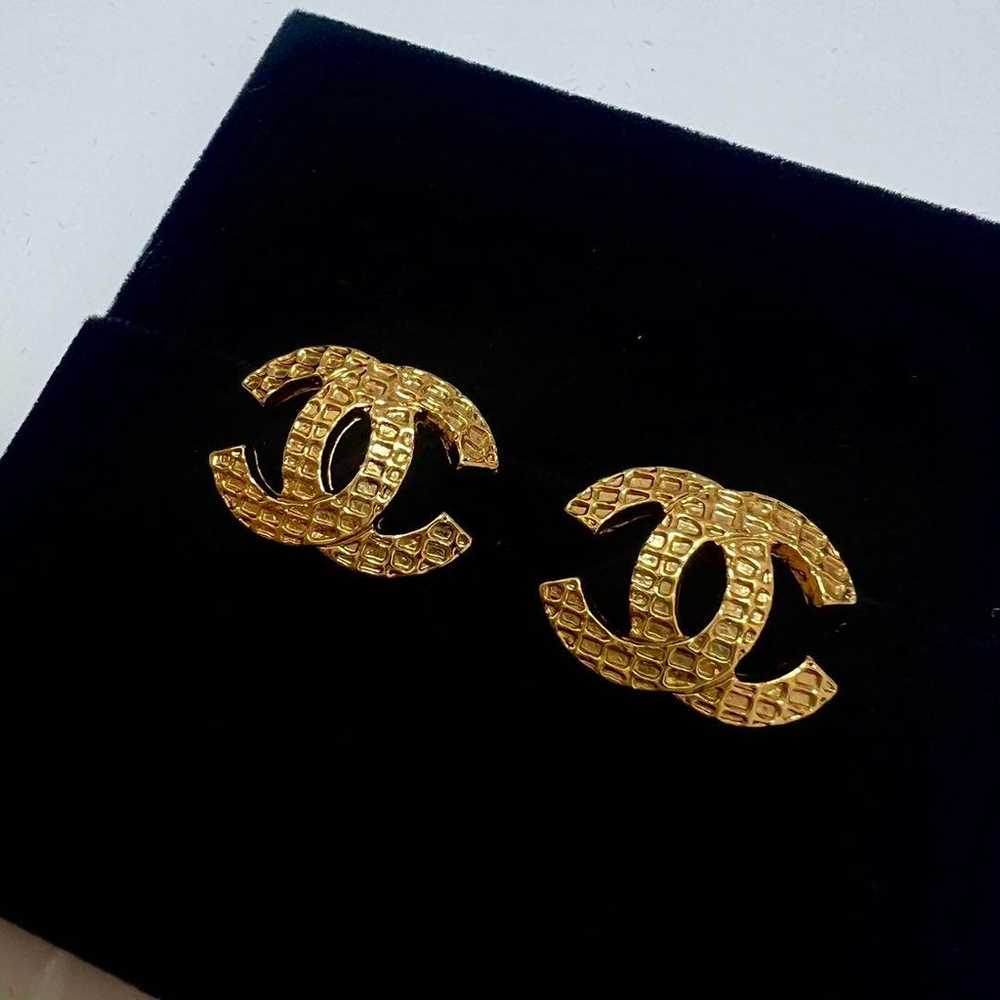 CHANEL Coco Mark Earrings 00A Vintage - image 1