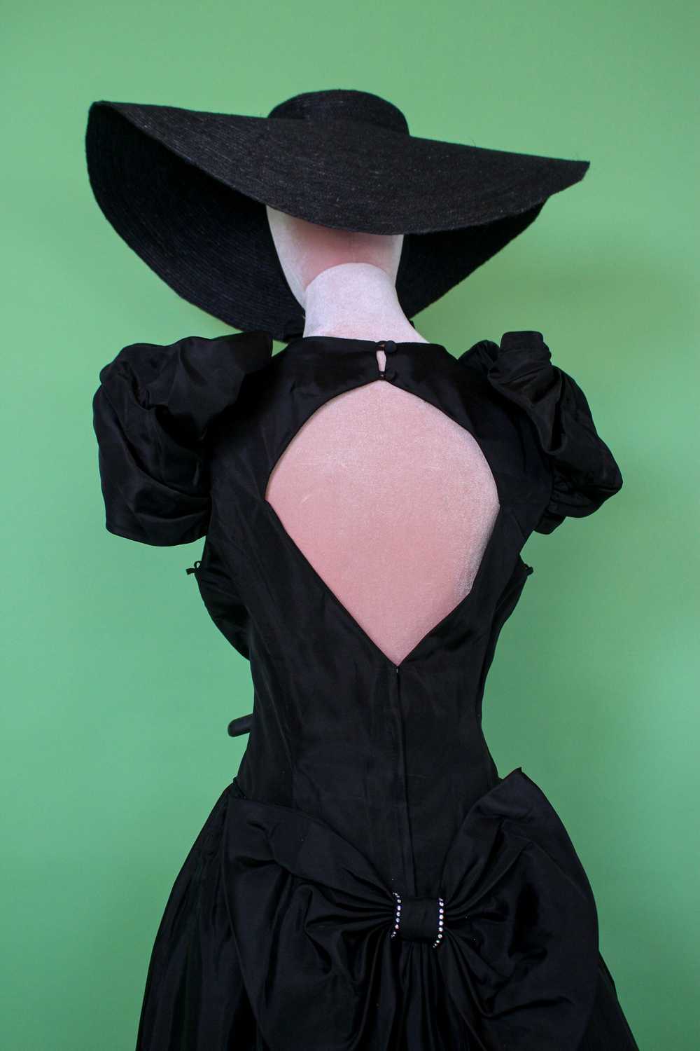 Vintage 80s "Lizette Collections" Black Drop Wais… - image 7