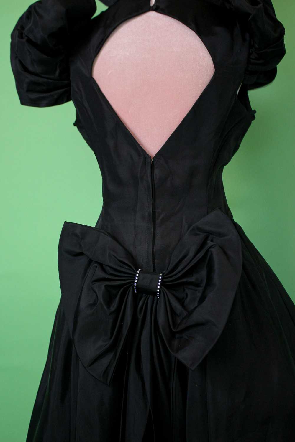 Vintage 80s "Lizette Collections" Black Drop Wais… - image 8