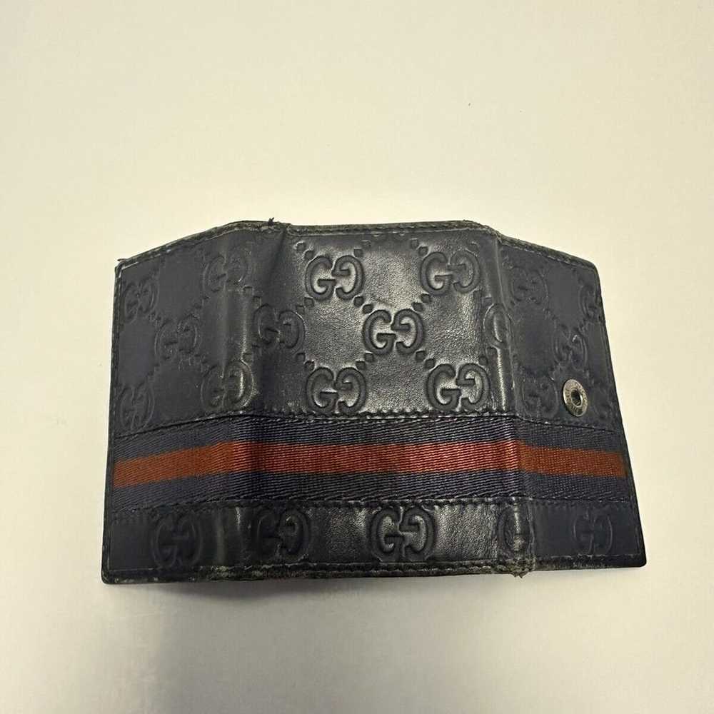 Authentic Vintage GUCCI Dark Blue Monogram Leathe… - image 2