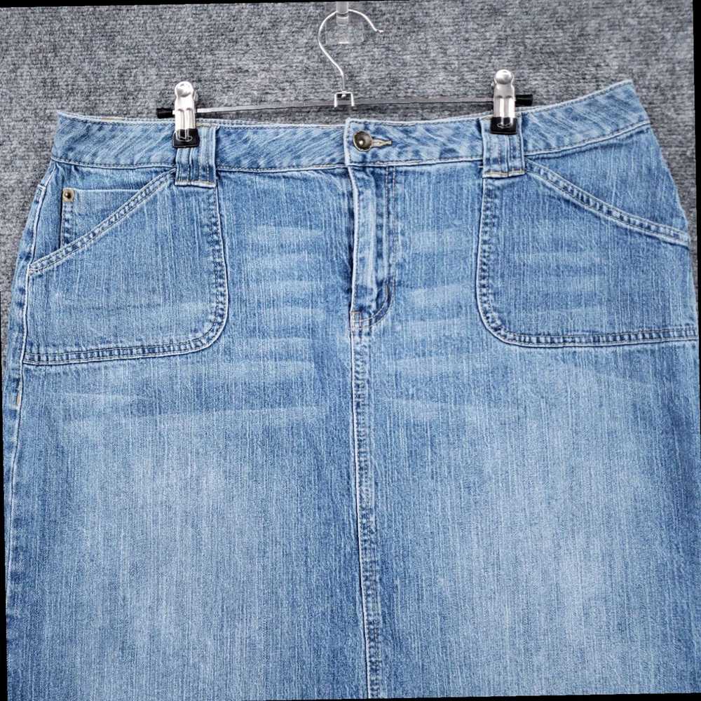 Vintage Womens Denim Jean Stretch Midi A-Line Ski… - image 3