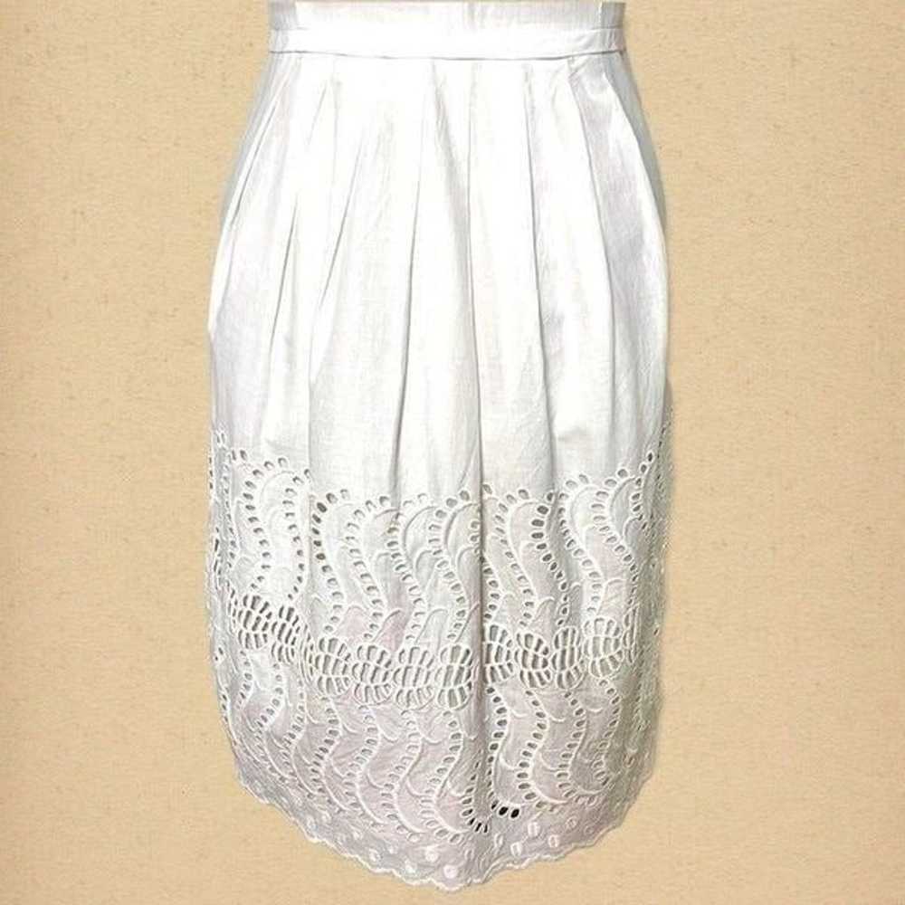 J. Crew White Delaney Eyelet Shift Dress with Poc… - image 9