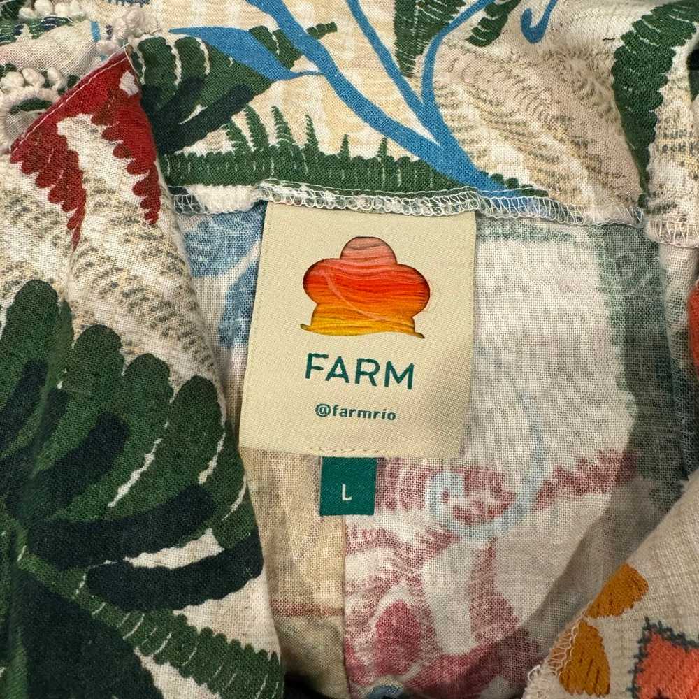 Farm Rio Vintage Garden Mini Dress Linen Blend Sm… - image 3