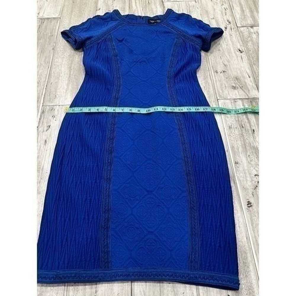 Vintage Tadashi Shoji Royal Blue Quilted Embroide… - image 11