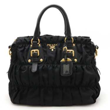 Prada PRADA Gathered Tote Bag Handbag Nylon Leath… - image 1