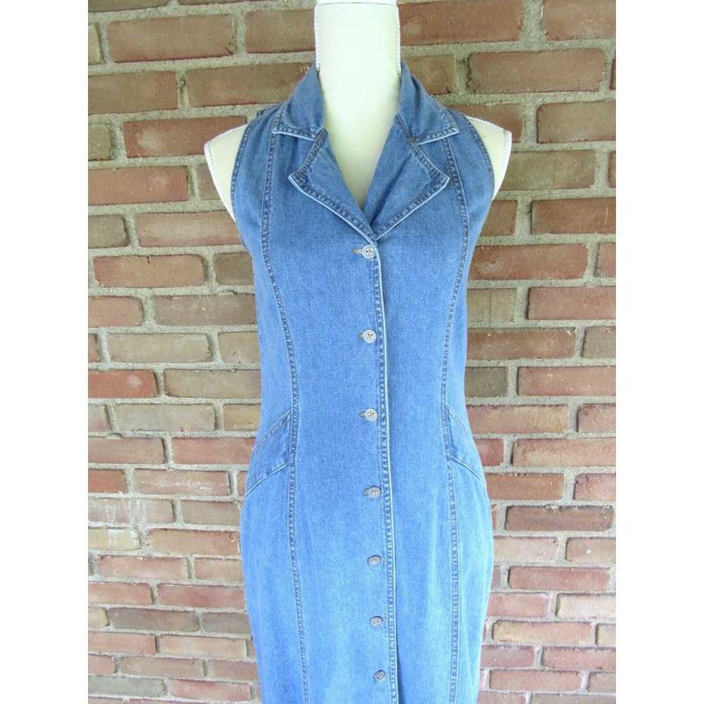 Arizona Jean Co Denim Maxi Dress Button Front Col… - image 2