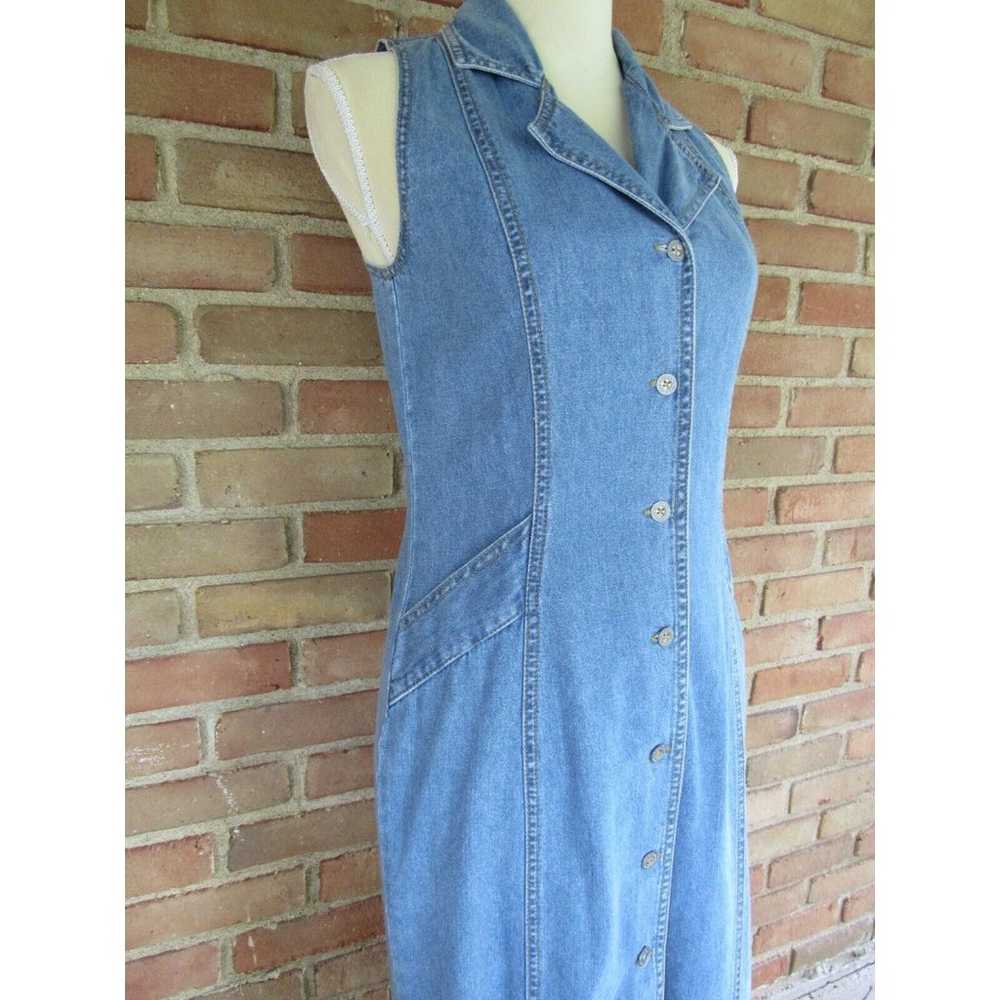 Arizona Jean Co Denim Maxi Dress Button Front Col… - image 3