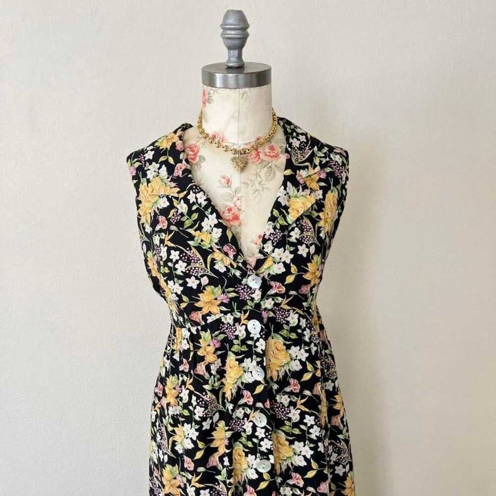 robbie bee vintage black floral maxi dress womens… - image 3