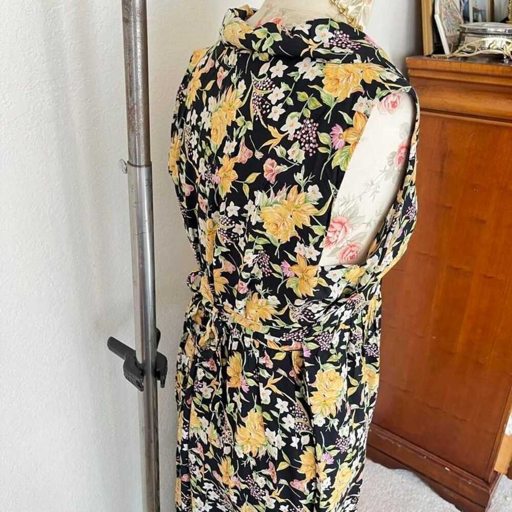 robbie bee vintage black floral maxi dress womens… - image 4