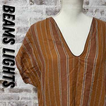 【BEAMS LIGHTS】Beamslights One-piece Stripe Brown