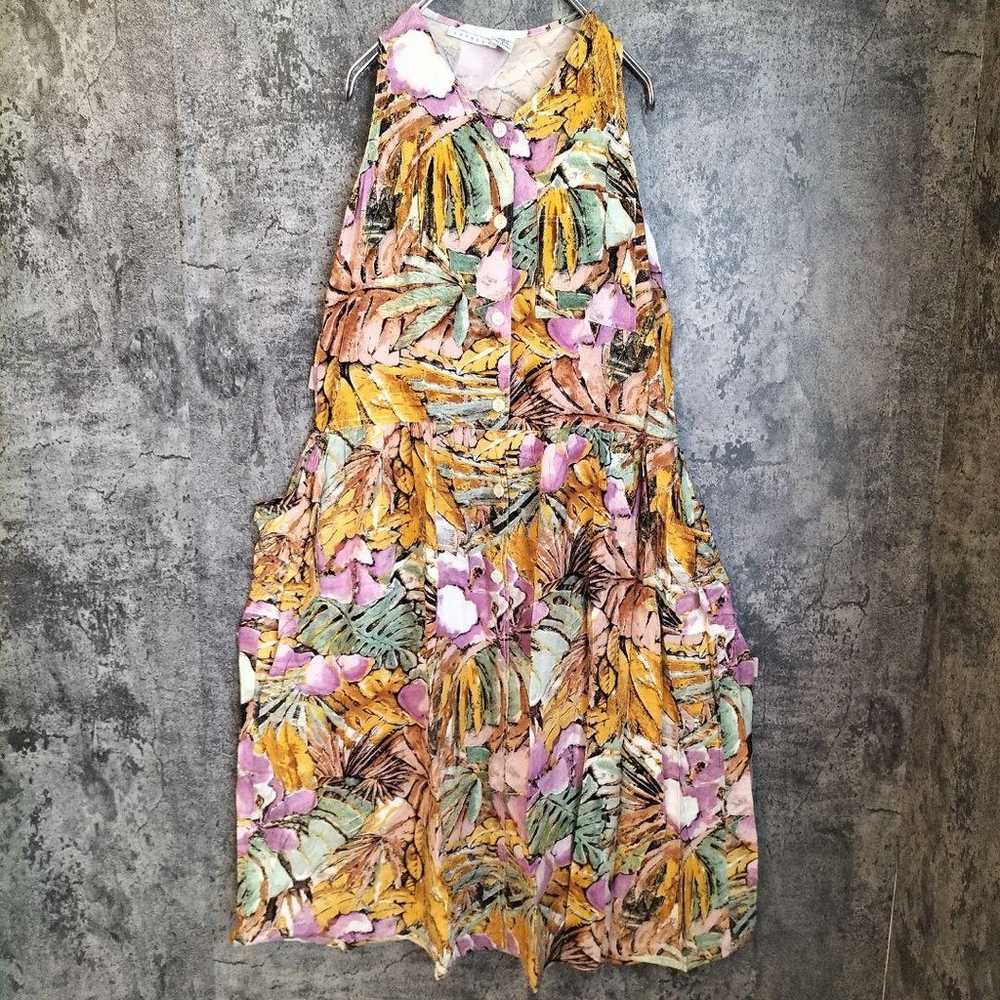 【Jungle】Resort One-piece Long Dress 80s Vintage O… - image 2