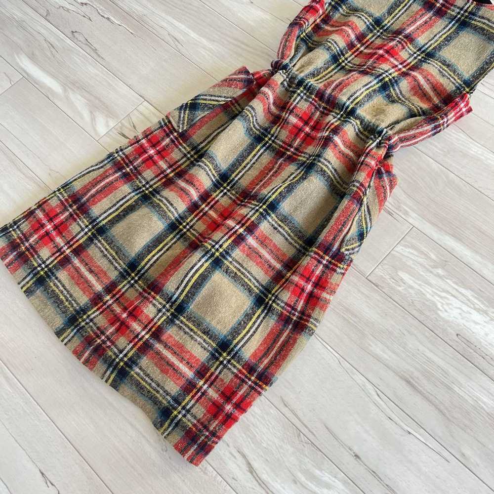 【Rare】Yorkland Vintage Wool One-piece Dress Check… - image 10