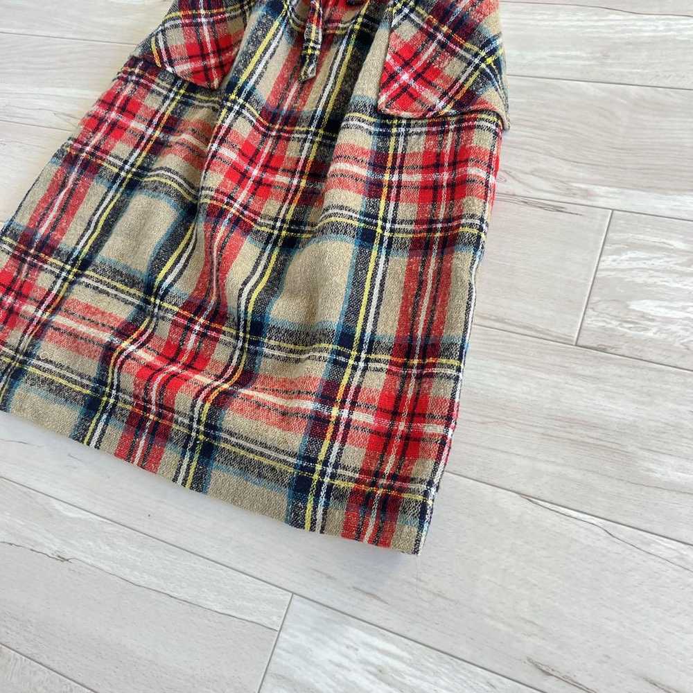 【Rare】Yorkland Vintage Wool One-piece Dress Check… - image 5