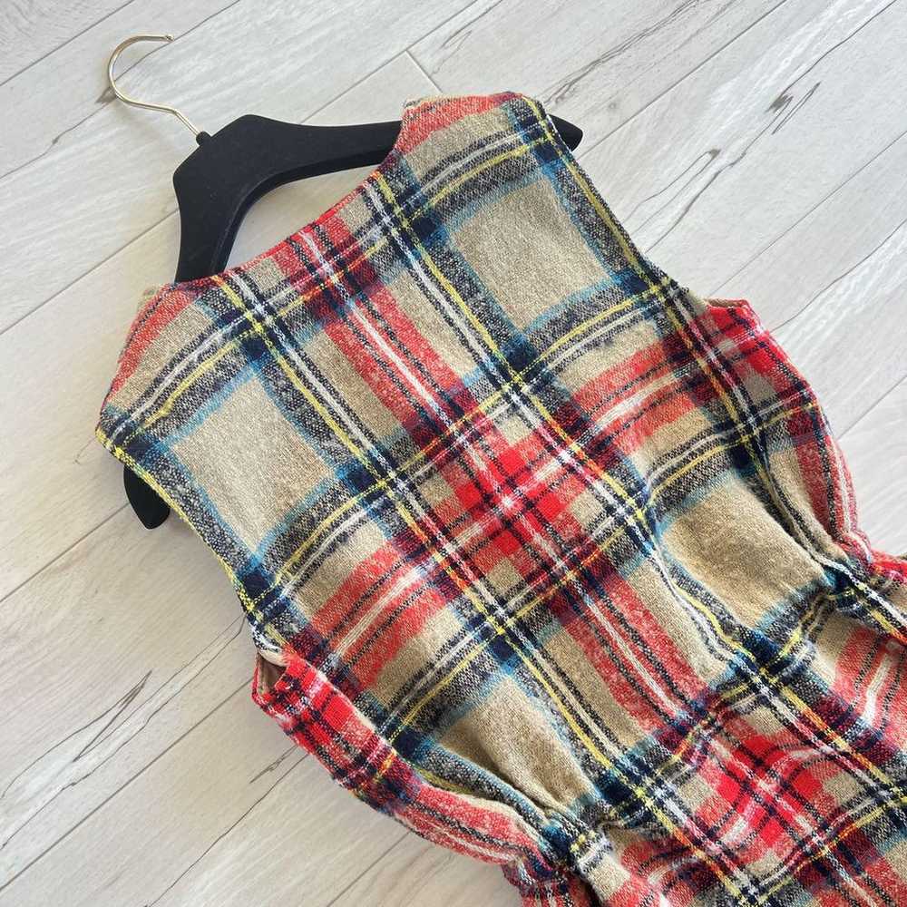 【Rare】Yorkland Vintage Wool One-piece Dress Check… - image 7