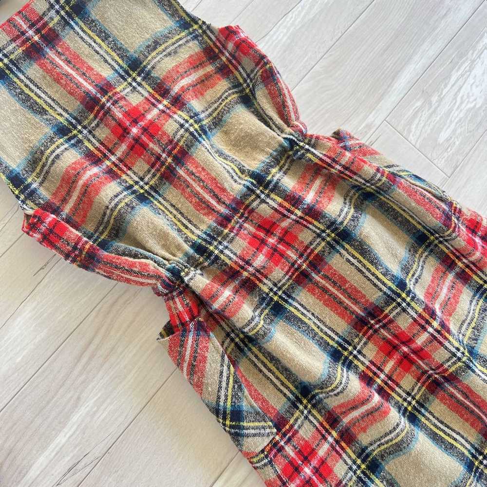 【Rare】Yorkland Vintage Wool One-piece Dress Check… - image 8