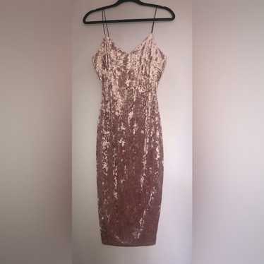 THE VINTAGE SHOP blush pink crushed velvet body co