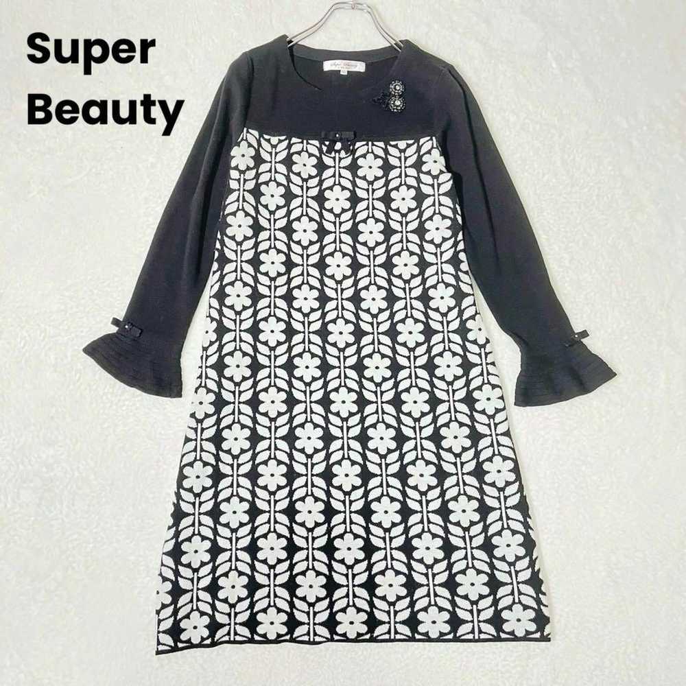 Super beauty knit one-piece [40] Frill sleeve flo… - image 1