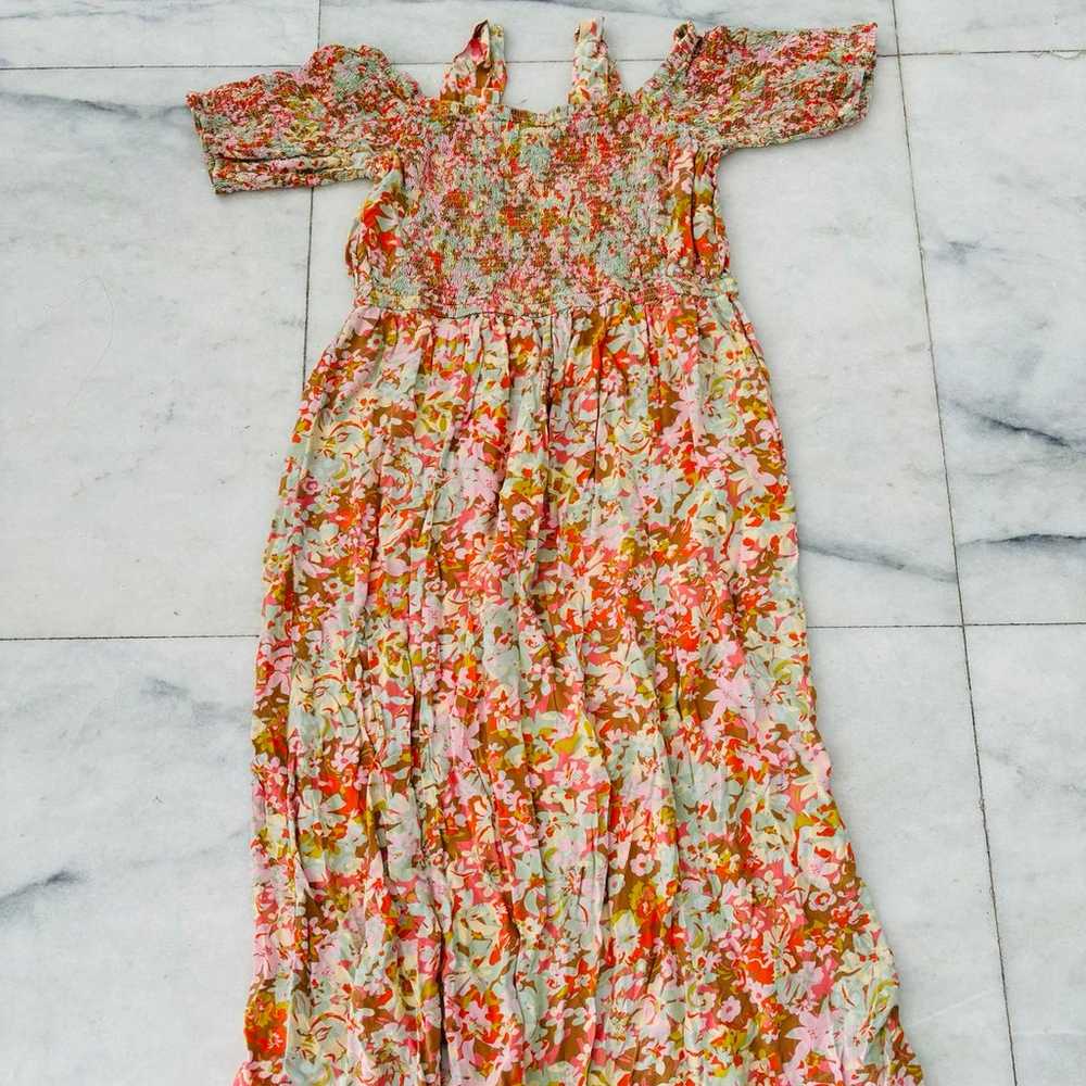 Anthropologie Boemo Dress Floral Smocked Midi Max… - image 2