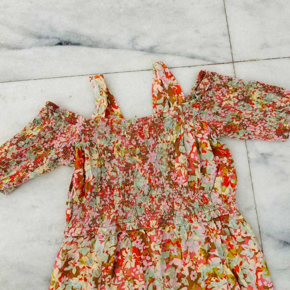 Anthropologie Boemo Dress Floral Smocked Midi Max… - image 5