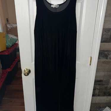 Vintage Ronni Nicole II Sleeveless Black Velvet M… - image 1