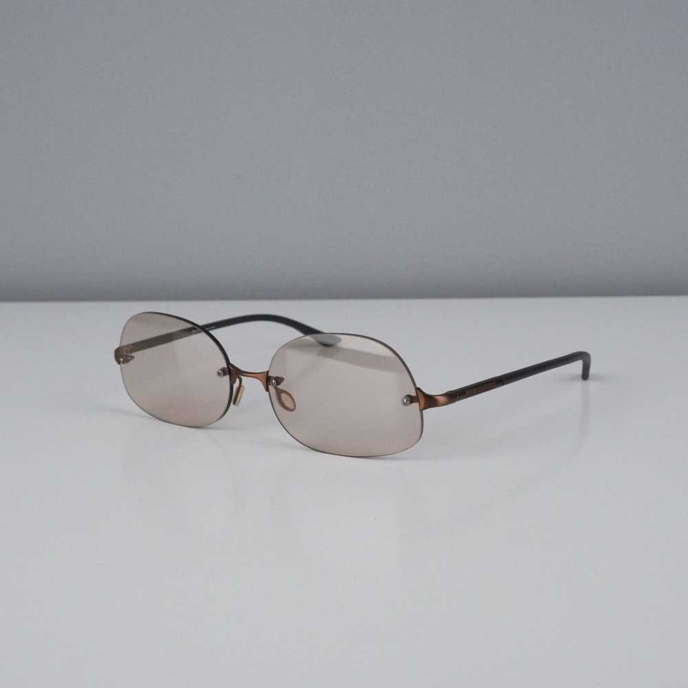 Prada Vintage prada logo bronze brown rimless ova… - image 1