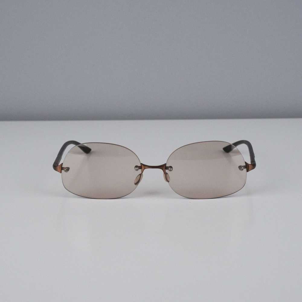 Prada Vintage prada logo bronze brown rimless ova… - image 2