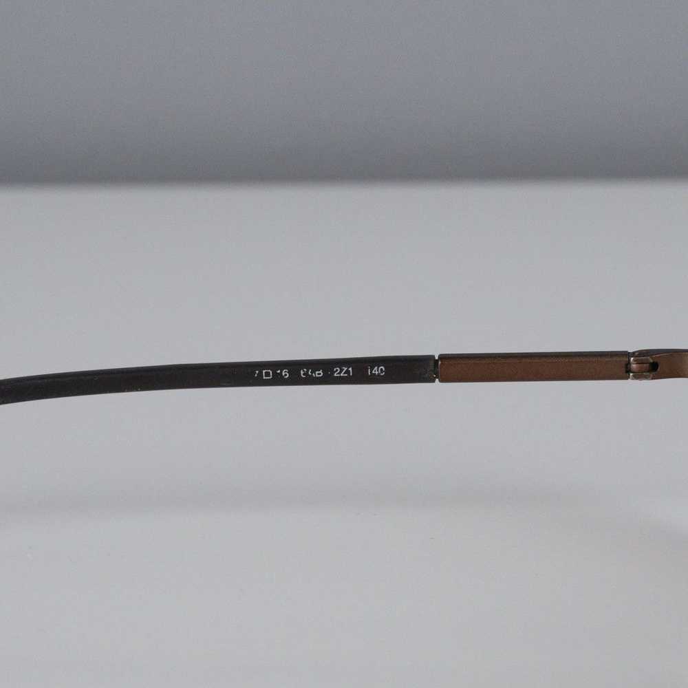 Prada Vintage prada logo bronze brown rimless ova… - image 4