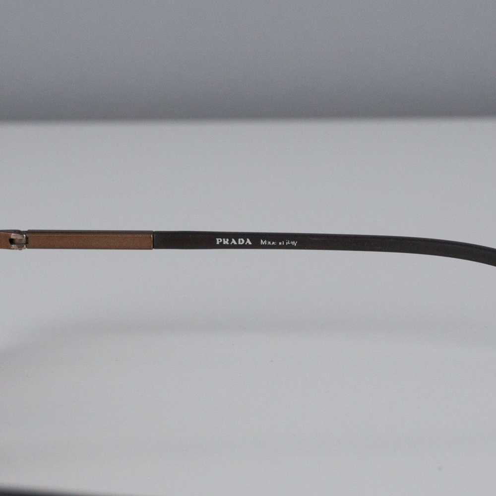 Prada Vintage prada logo bronze brown rimless ova… - image 5