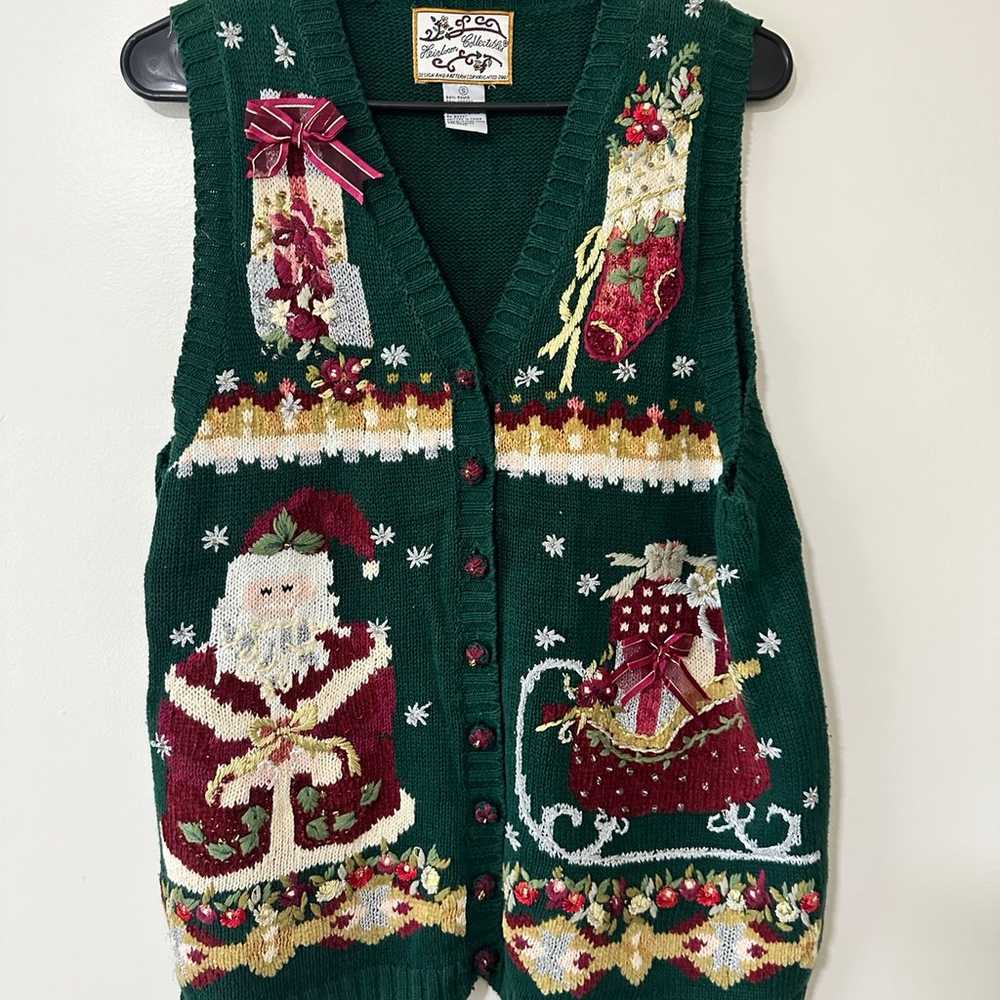 Vintage Heirloom Collectibles Santa sweater vest - image 1