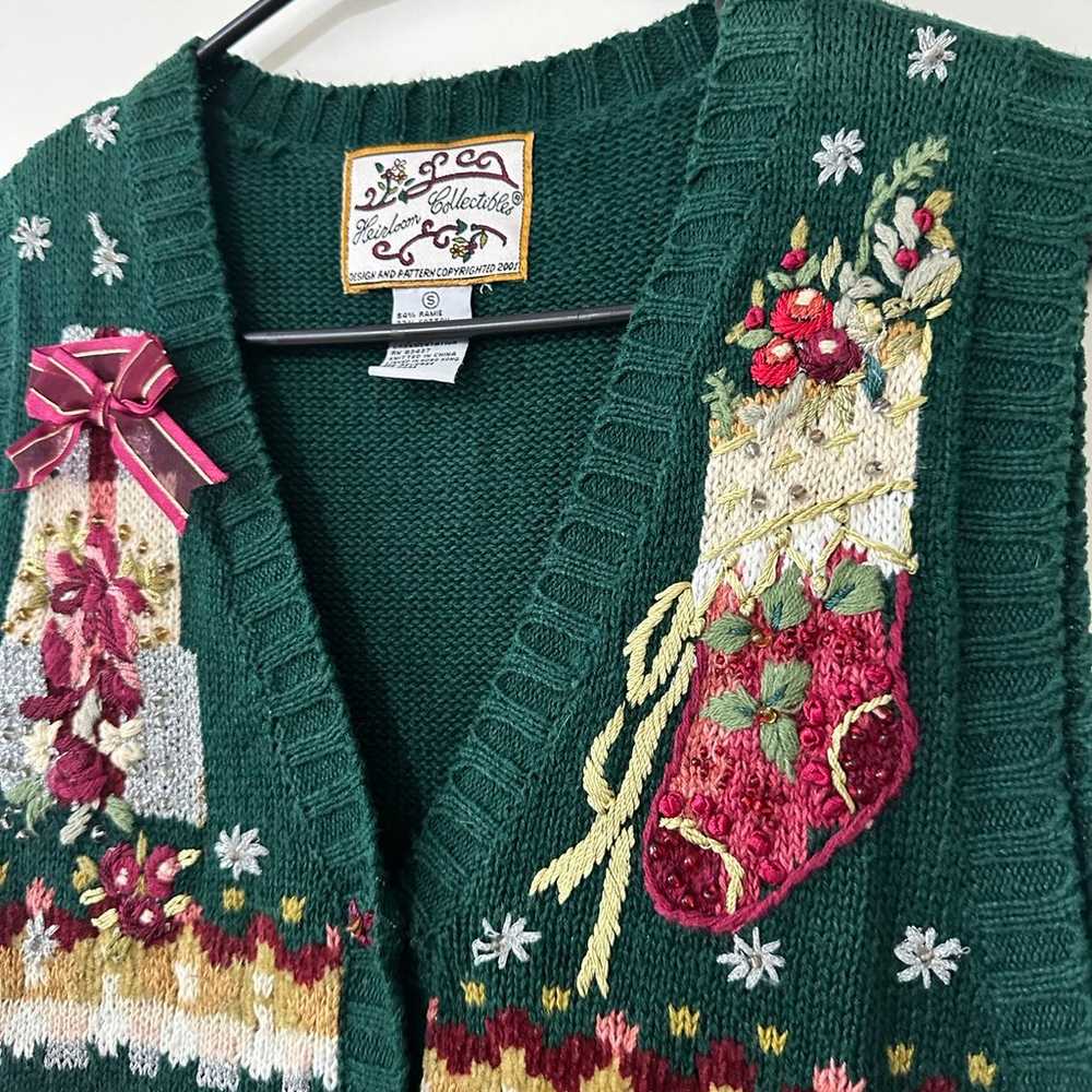 Vintage Heirloom Collectibles Santa sweater vest - image 5