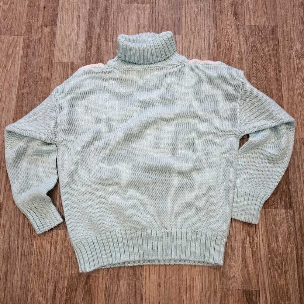 Vtg Sweater Womens Size M Pastel Geometric Granny… - image 5