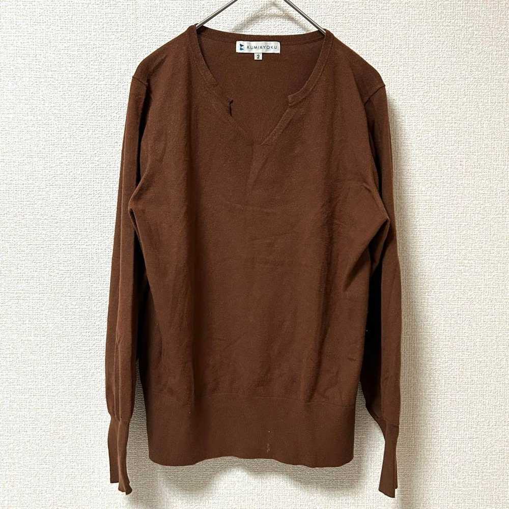 【KUMIKYOKU】Suite Tops Knit Long Sleeve Key Neck S… - image 2