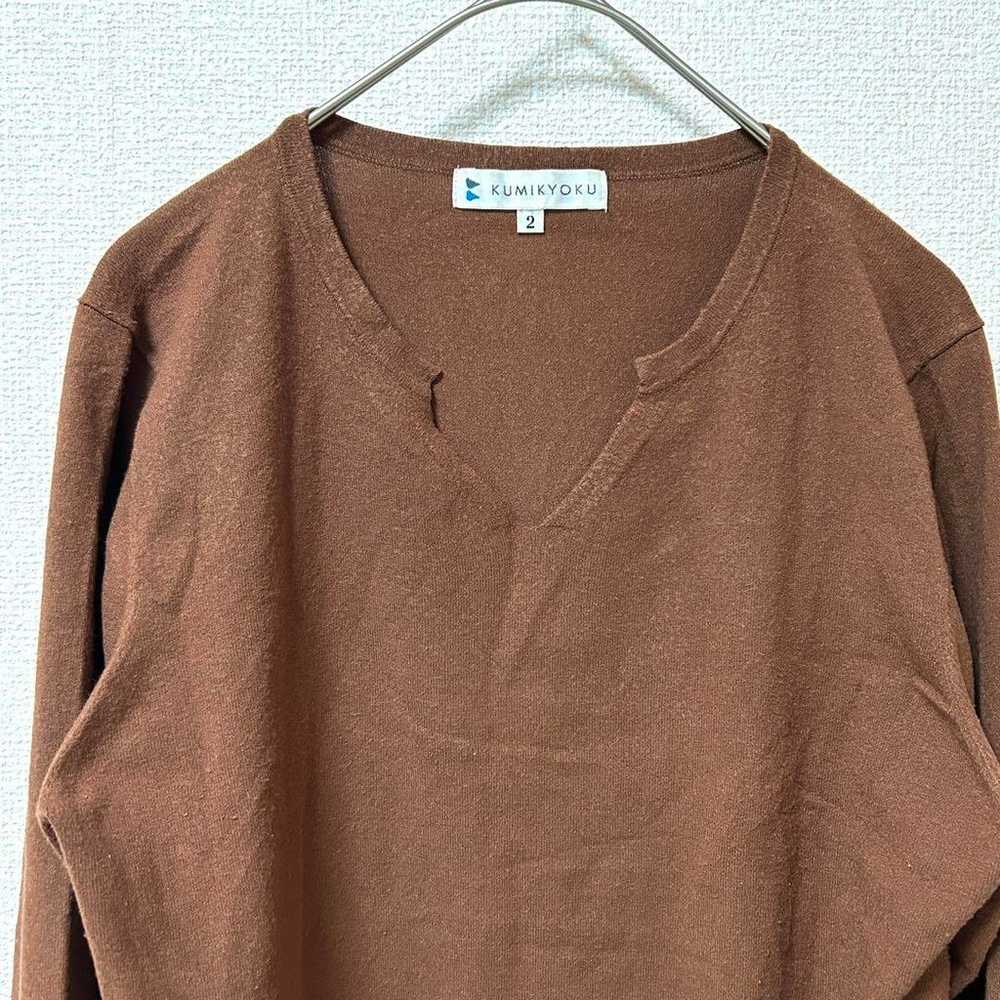 【KUMIKYOKU】Suite Tops Knit Long Sleeve Key Neck S… - image 3