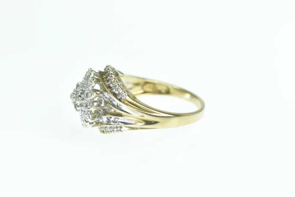 10K Vintage Diamond Flower Cluster Ring Size 7 Ye… - image 2