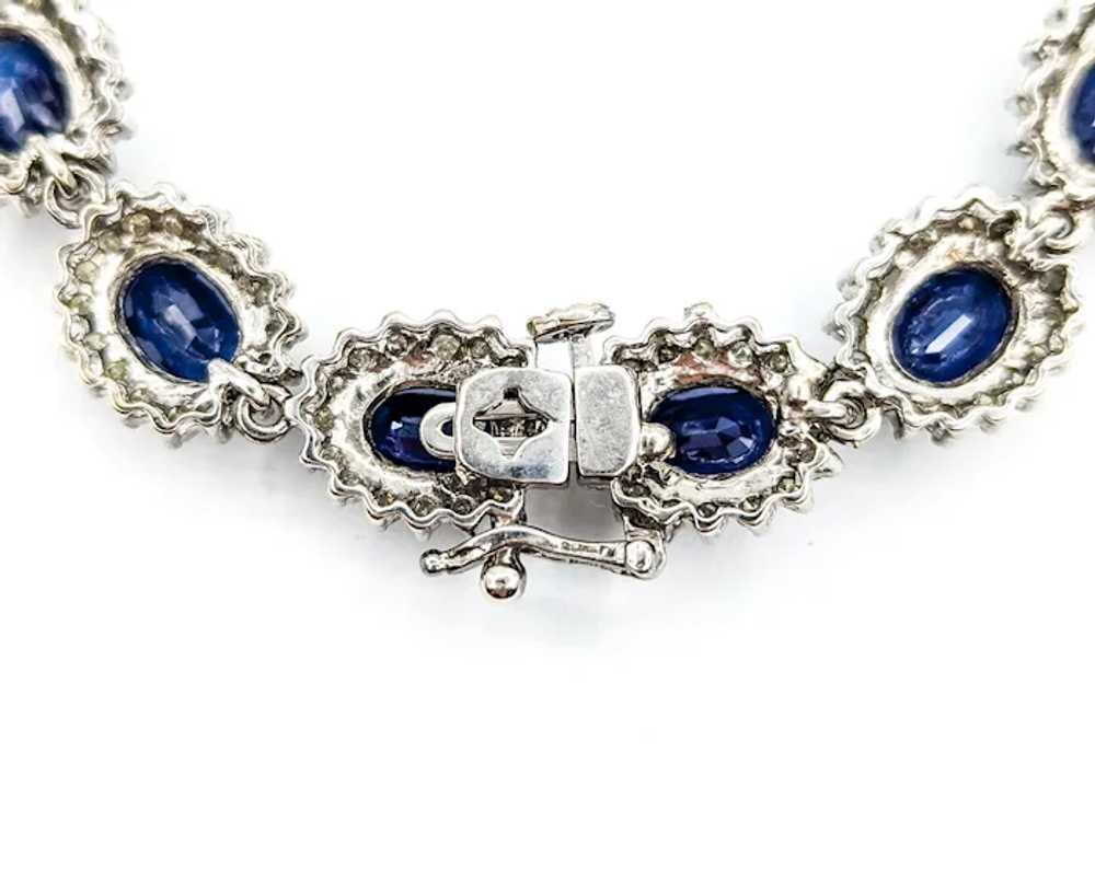 Sapphire and Diamond Halo Bracelet in White Gold - image 10