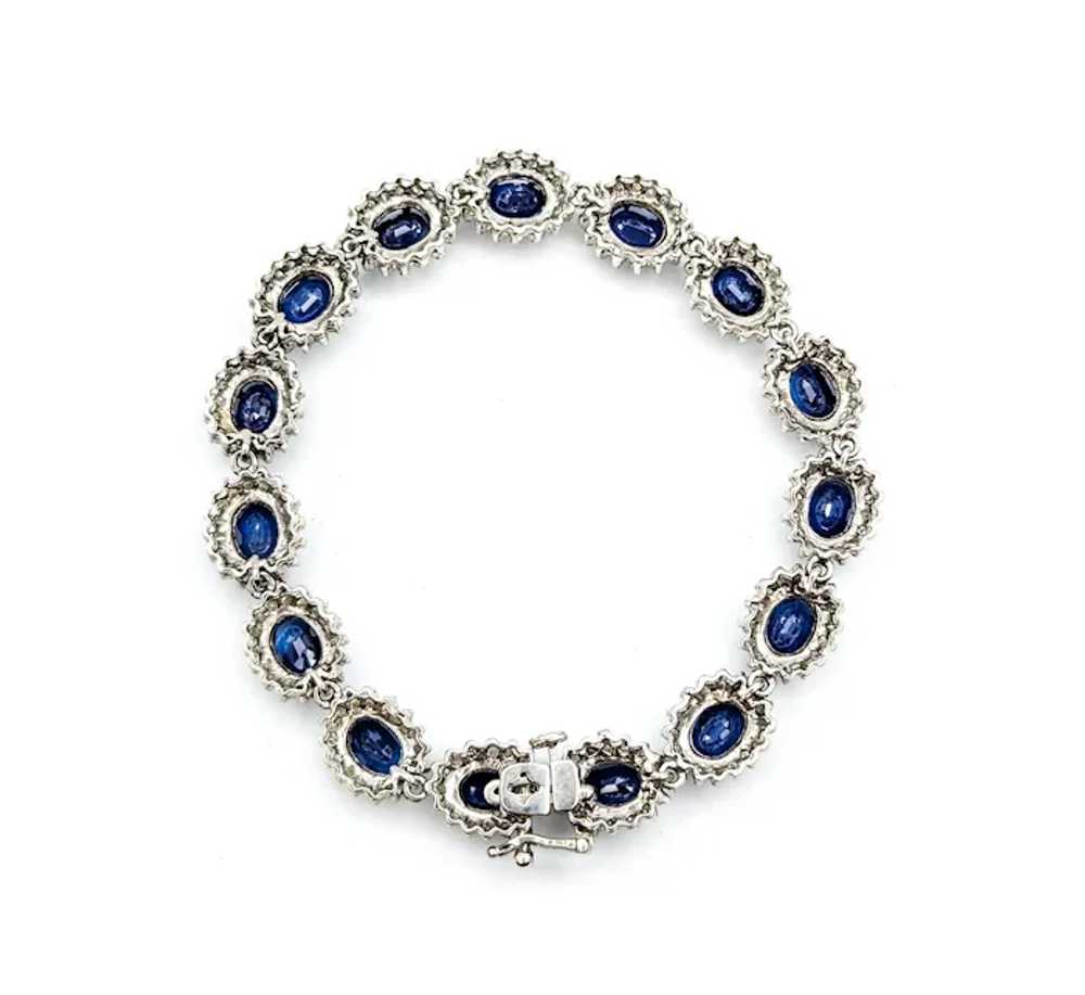 Sapphire and Diamond Halo Bracelet in White Gold - image 9