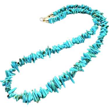 Genuine Turquoise and 14k Gold Necklace