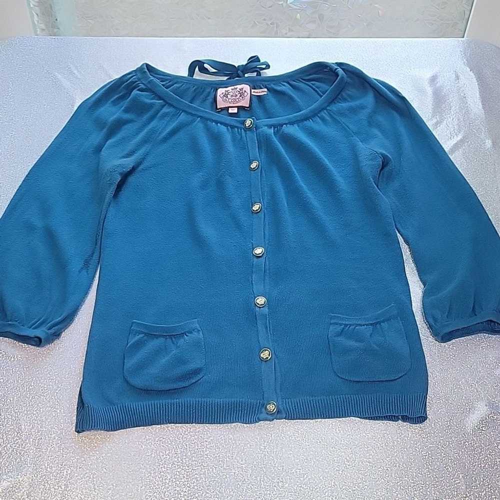 Y2k Vintage Juicy Couture Blue Cotton Button Up C… - image 5