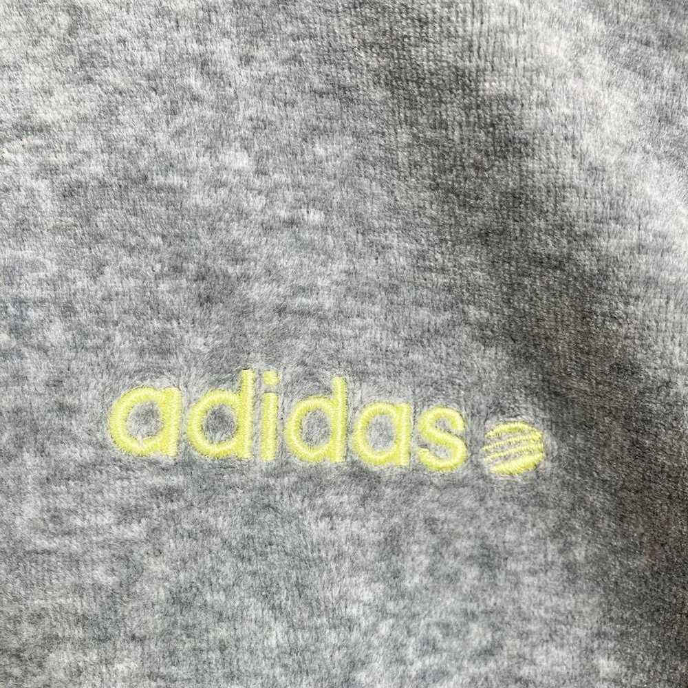 Adidas hoodie, gray, size L, fleece material, yel… - image 5