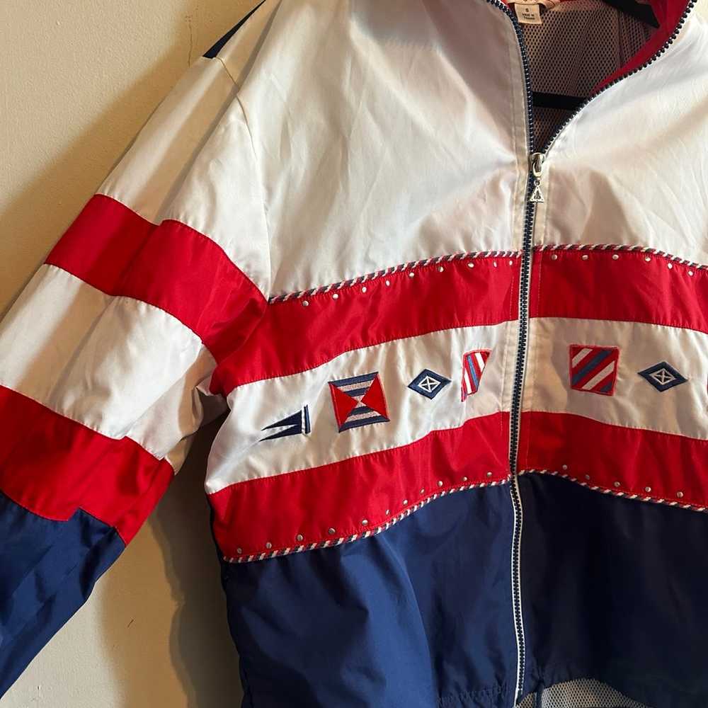 Vintage 80s red white blue windbreaker jacket | s… - image 8