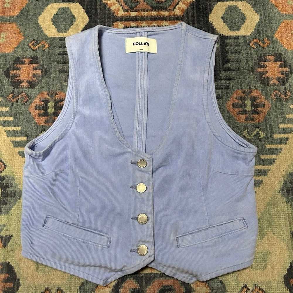 Rolla’s corduroy periwinkle/purple vest - image 1