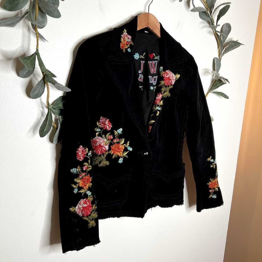 Johnny Was Black Embroidered Blazer - image 2